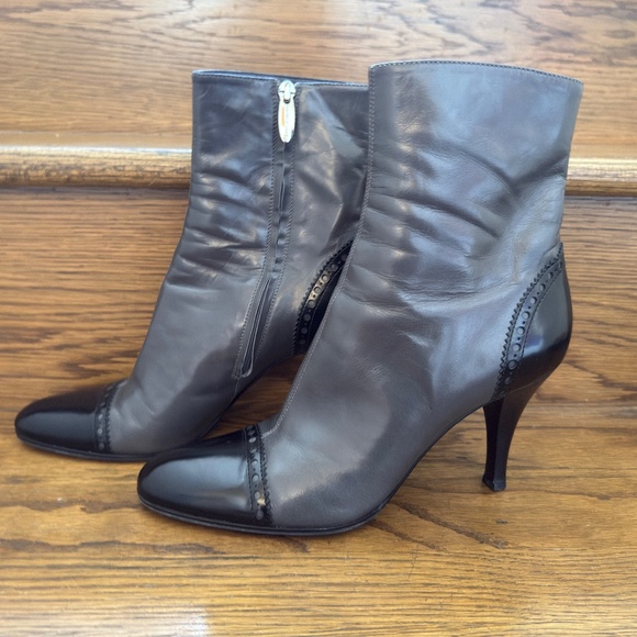 Sergio Rossi Bootie Gray and Black 9 - Picture 1 of 12